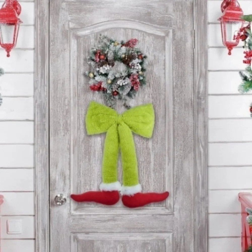 NWT. DR. SEUSS The Grinch Hanging Bow Grinch Legs he